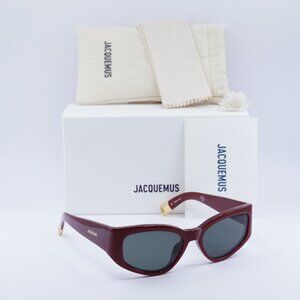 Jacquemus GALA JAC/5 C3 Cat Eye Sunglasses - Burgundy\Grey